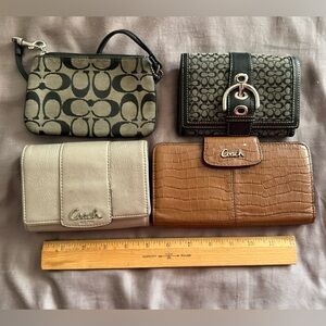 4 Coach Wallets, all together, as is